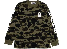 A Bathing Ape 1st Camo L/S Tee in Green