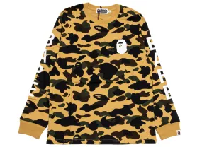 A Bathing Ape 1st Camo L/S Tee in Yellow