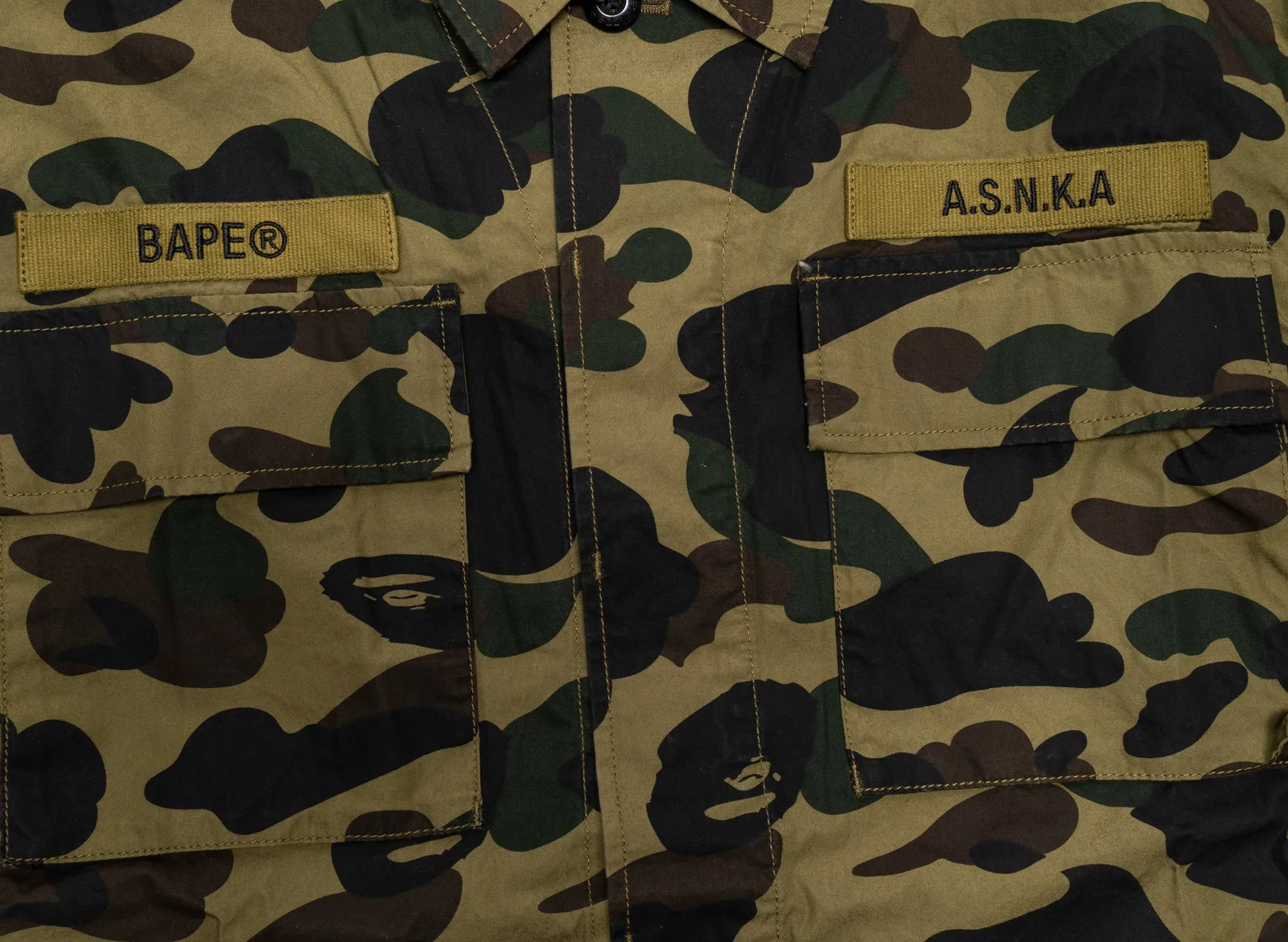 A Bathing Ape 1st Camo Military Shirt in Green