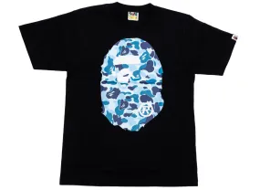 A Bathing Ape ABC Camo Big Ape Head Tee in Black/Blue