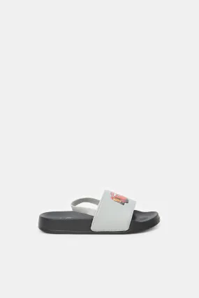 Boys Black Car Character Slingback Slide