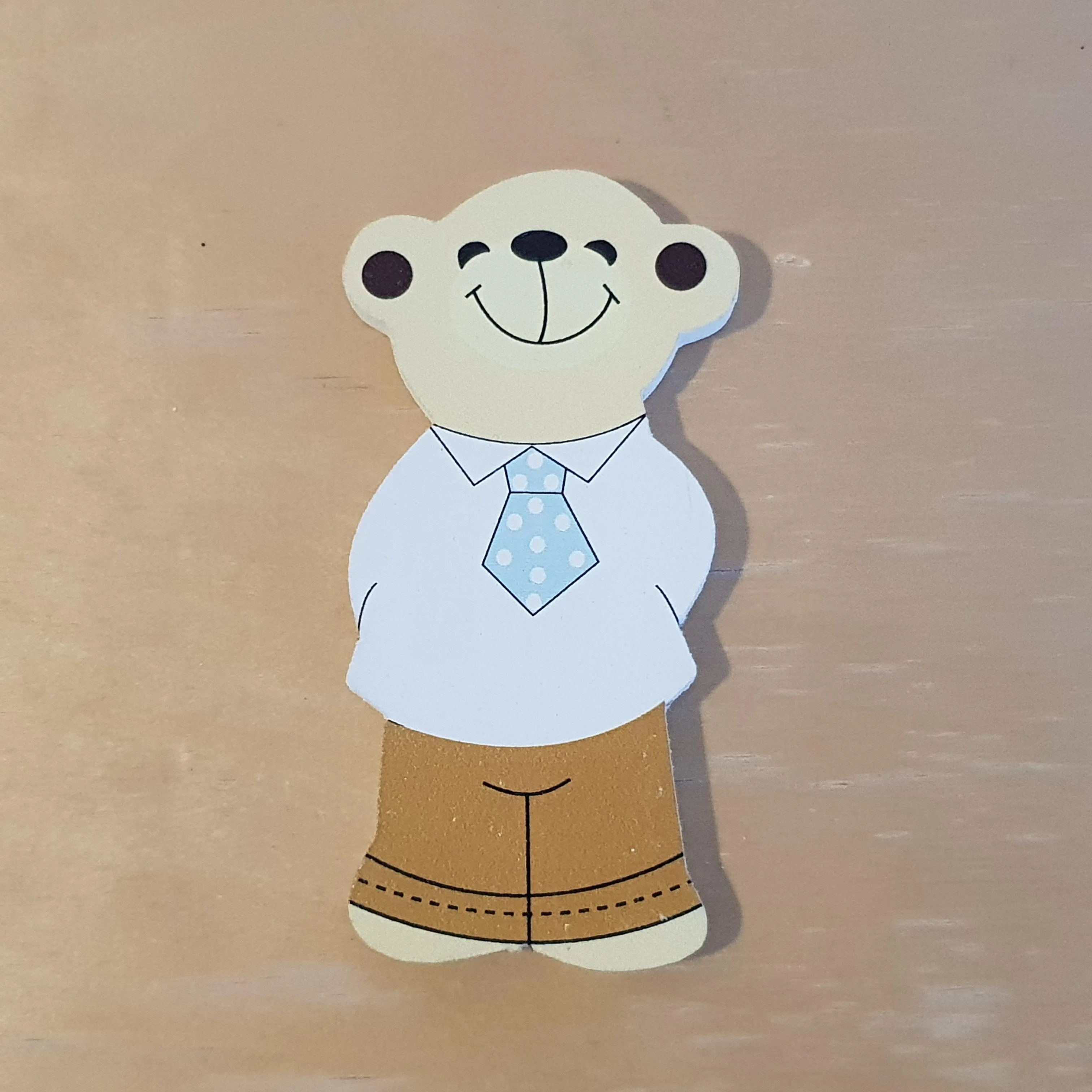 C&F Wooden Papa Bear Character - Blue Tie