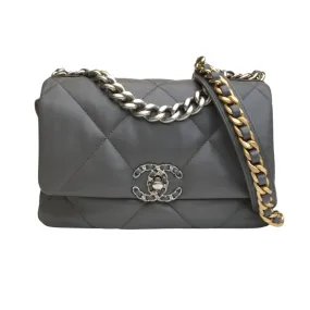 Chanel 19 Flap Small 22A Grey Lambskin