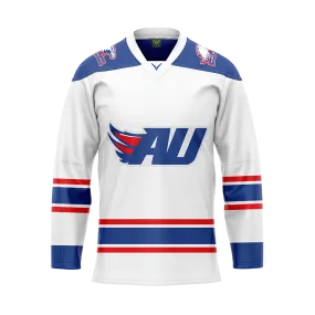 Custom American University White Sublimated With Twill Authentic Jersey