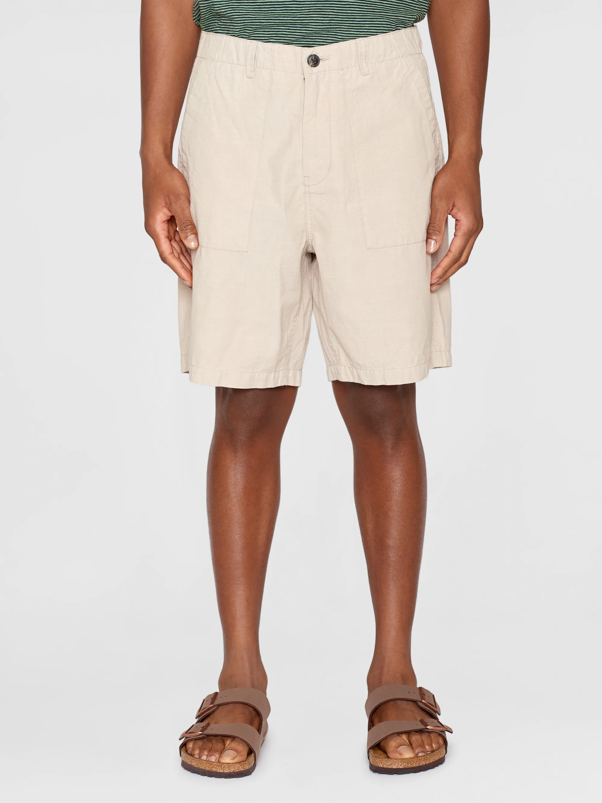 FLINT wide slub yarn shorts - GOTS/Vegan - Light feather gray