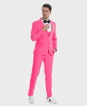 Fuchsia Slim Fit Wide Peak Lapel Suit