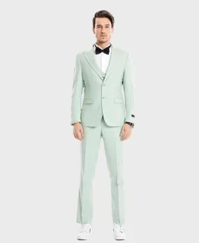 Mint Slim Fit Wide Peak Lapel Suit