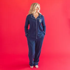 Navy Women's Flannelette Luxe Pajama Set