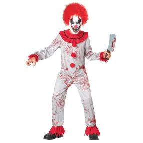 Obtai Halloween Child Killer Scary Clown Blood Cosplay Costume Kid Bloody Devil Jumpsuit (Small/4T-6T Fit for Height 115-125cm, Red)