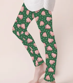 [Pre Order] Holiday Classics Tree Cakes - Adult & Kids Casual Cloud Soft Yoga Band Leggings (EST SHIP LATE OCT)