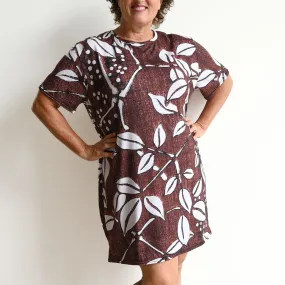 Sporty Plus Size T-shirt Dress - Island Leaves