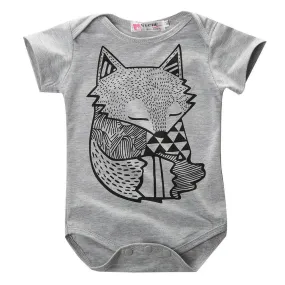 summer style baby boy romper newborn baby clothes Cute Fox Printed new born baby girl clothing children toddlers rompers