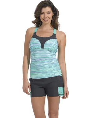 Sunset Strip Mesh Strap Tankini Top