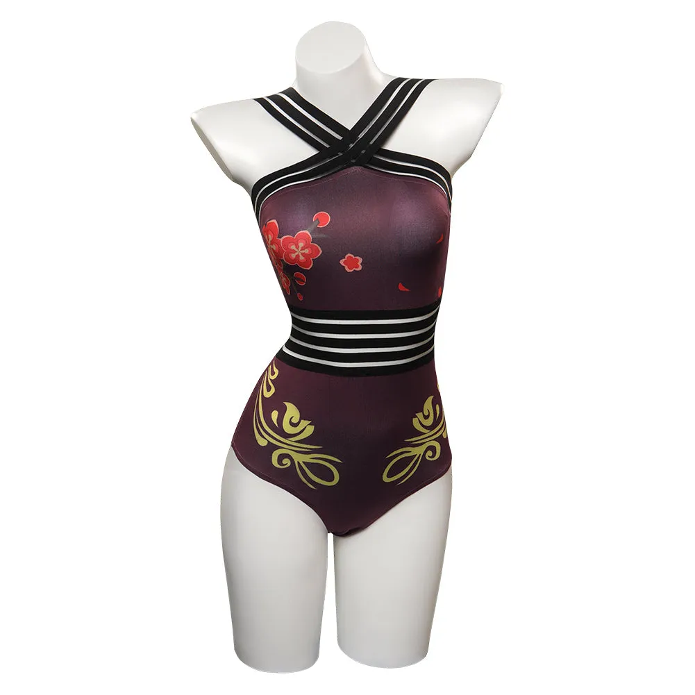 VeeGet Genshin Impact HUTAO Original Design Cosplay Costume Jumpsuit One Piece Swimwears