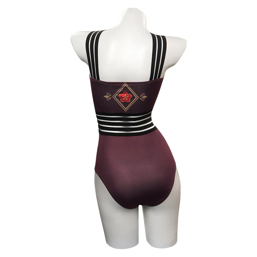 VeeGet Genshin Impact HUTAO Original Design Cosplay Costume Jumpsuit One Piece Swimwears