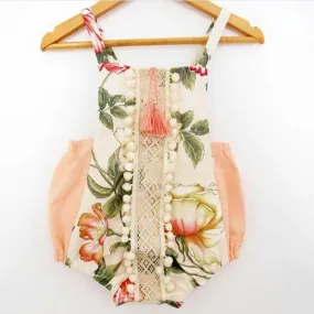 vintage floral girls  jumpsuit